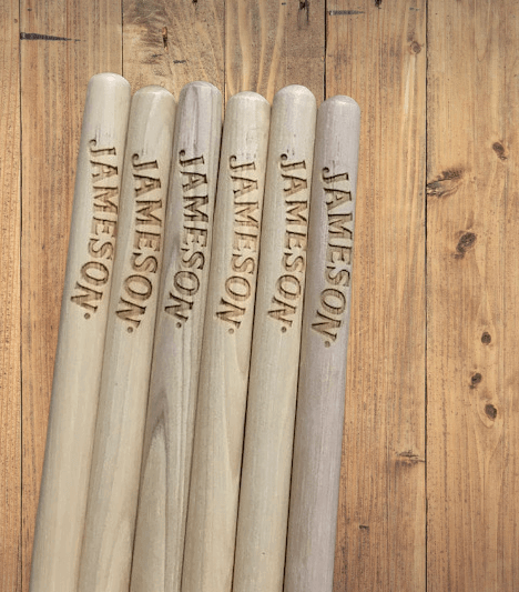 Brand drumsticks with your company name for promotional events and company meetings. 